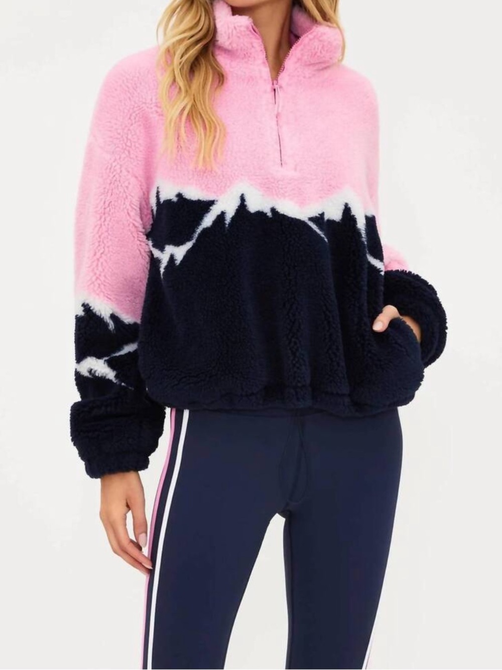 BEACH RIOT Leona Sherpa Jacket in Snowy Peaks - Size Large